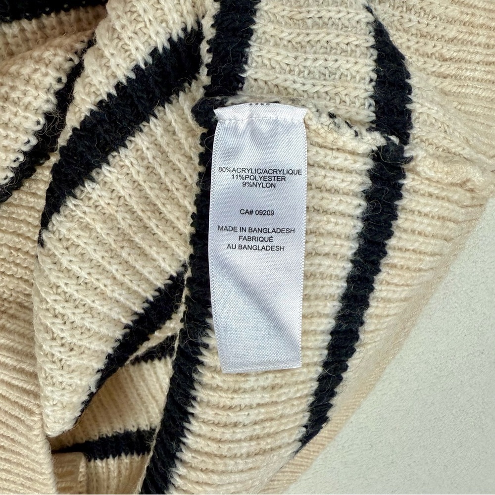 Cleo Oversized Quarter Zip Sweater with Black Stripes - Picture 7 of 8